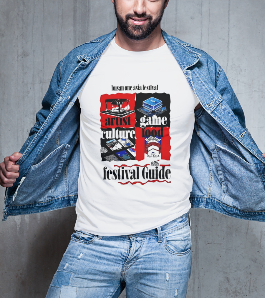Busan One Asia Festival Artist Game Food Culture Festival Guide T-Shirt