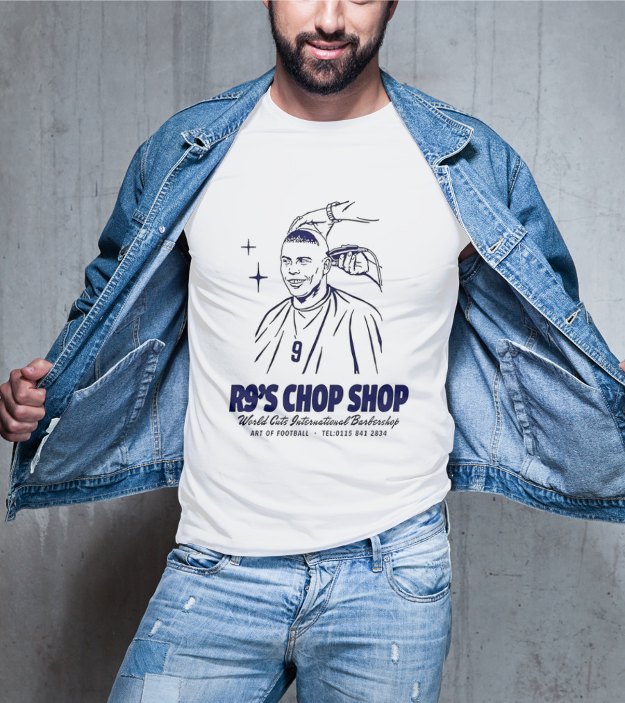 R9's Chop Shop Brazil Ronaldo National Team Barber Art Of Football T-Shirt