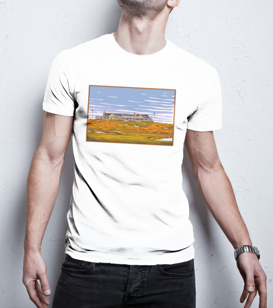 Shinnecock Hills Golf Club Clubhouse Course Landscape View Southampton New York T-Shirt