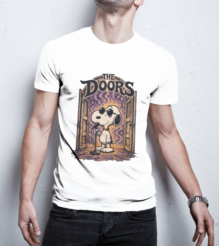 Snoopy The Doors Open The Mind Midnight Light T-Shirt