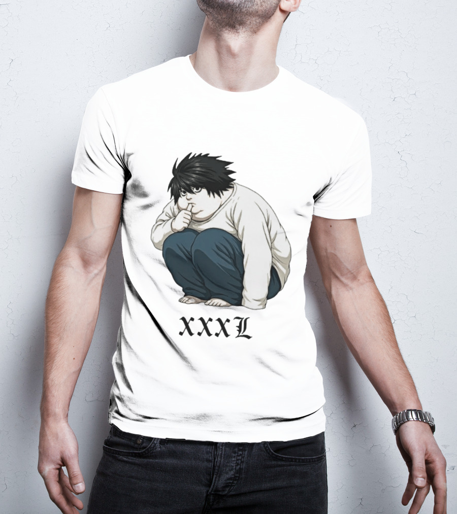 L Lawliet Xxxl Meme Anime Character Sitting Pose T-Shirt