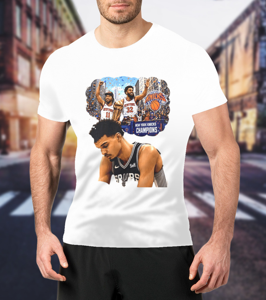 Victor Wembanyama Spurs Dreaming Jalen Brunson Karl Anthony Towns Knicks Champions T-Shirt