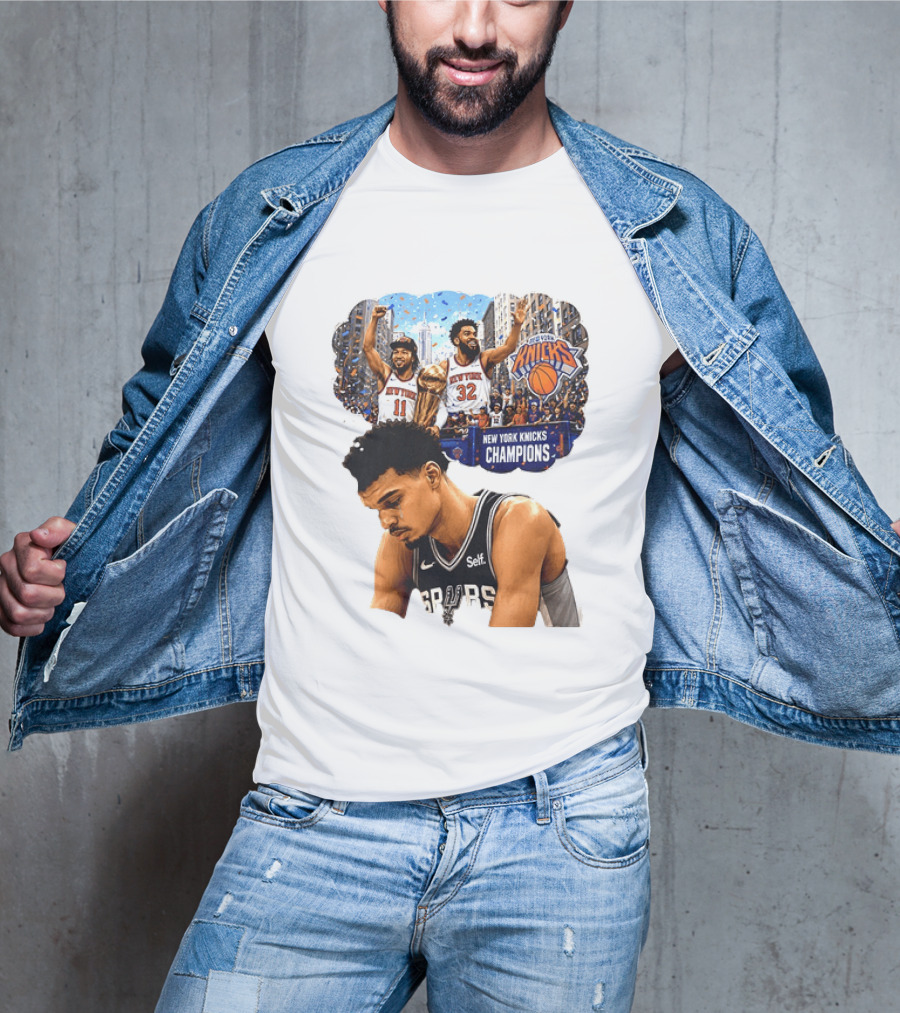 Victor Wembanyama Spurs Dreaming Jalen Brunson Karl Anthony Towns Knicks Champions T-Shirt