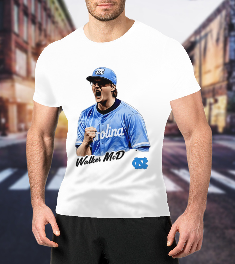 Walker McD North Carolina Tar Heels Baseball Carolina Blue Team Spirit T-Shirt
