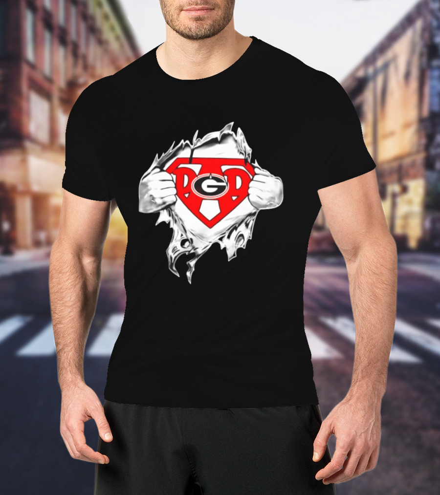 Georgia Bulldogs NCAA Super Dad Happy Father's Day Hero T-Shirt