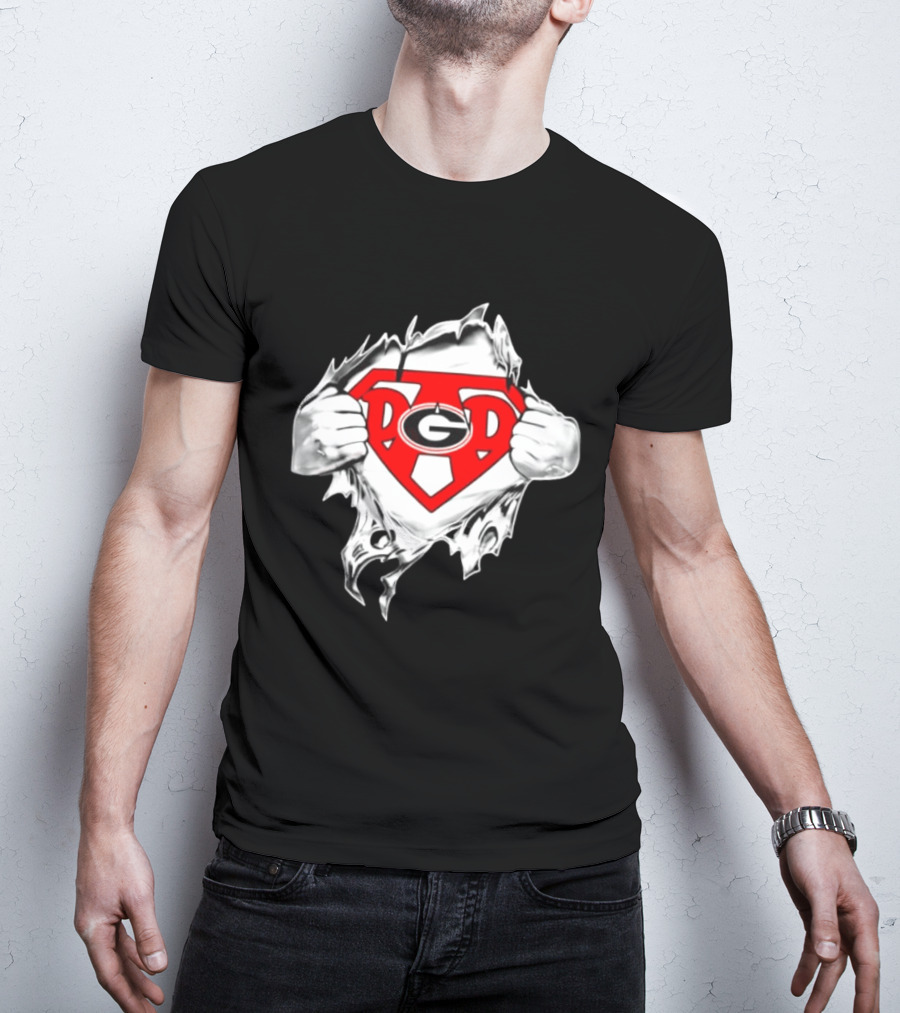 Georgia Bulldogs NCAA Super Dad Happy Father's Day Hero T-Shirt