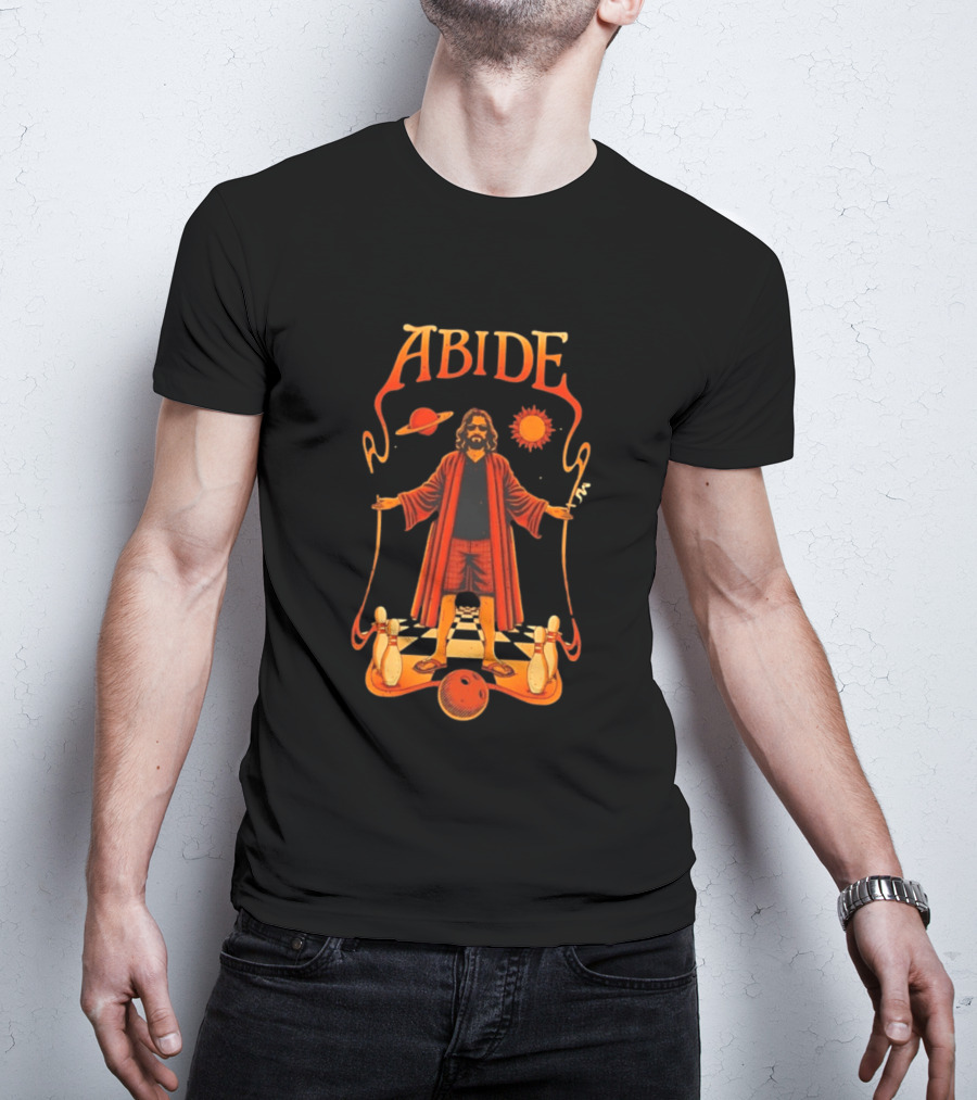 The Big Lebowski Abide Dude Bowling Solar System T-Shirt