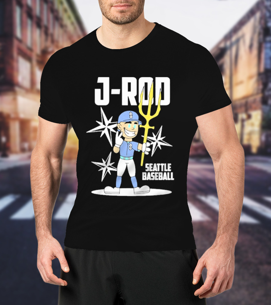J Rod Seattle Baseball Julio Rodríguez Cartoon Trident Stars T-Shirt