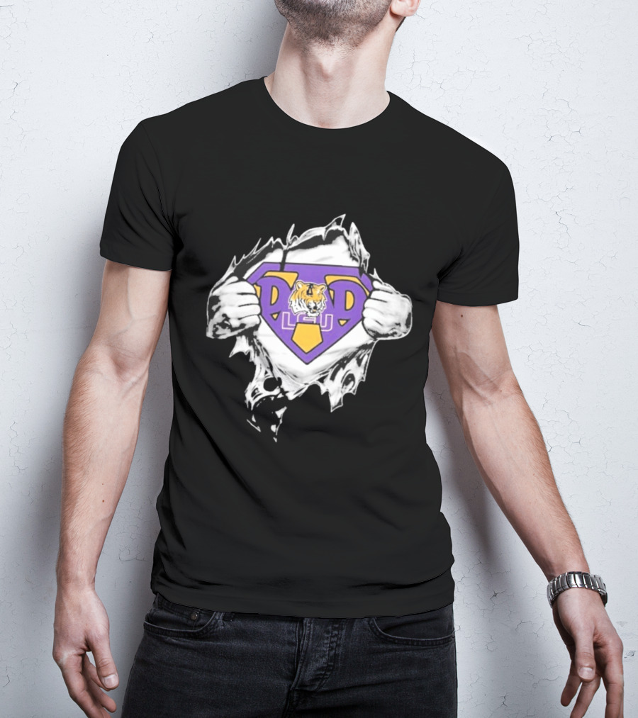 LSU Tigers Super Dad Ripped Chest T-Shirt