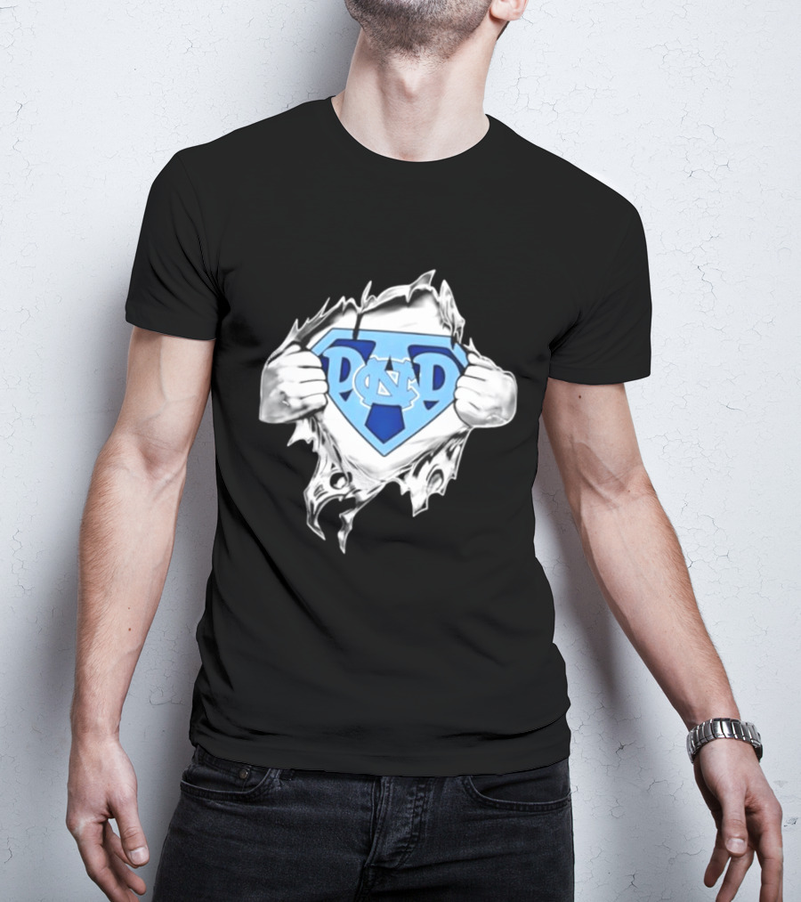North Carolina Tar Heels NCAA Super Dad Happy Father's Day T-Shirt
