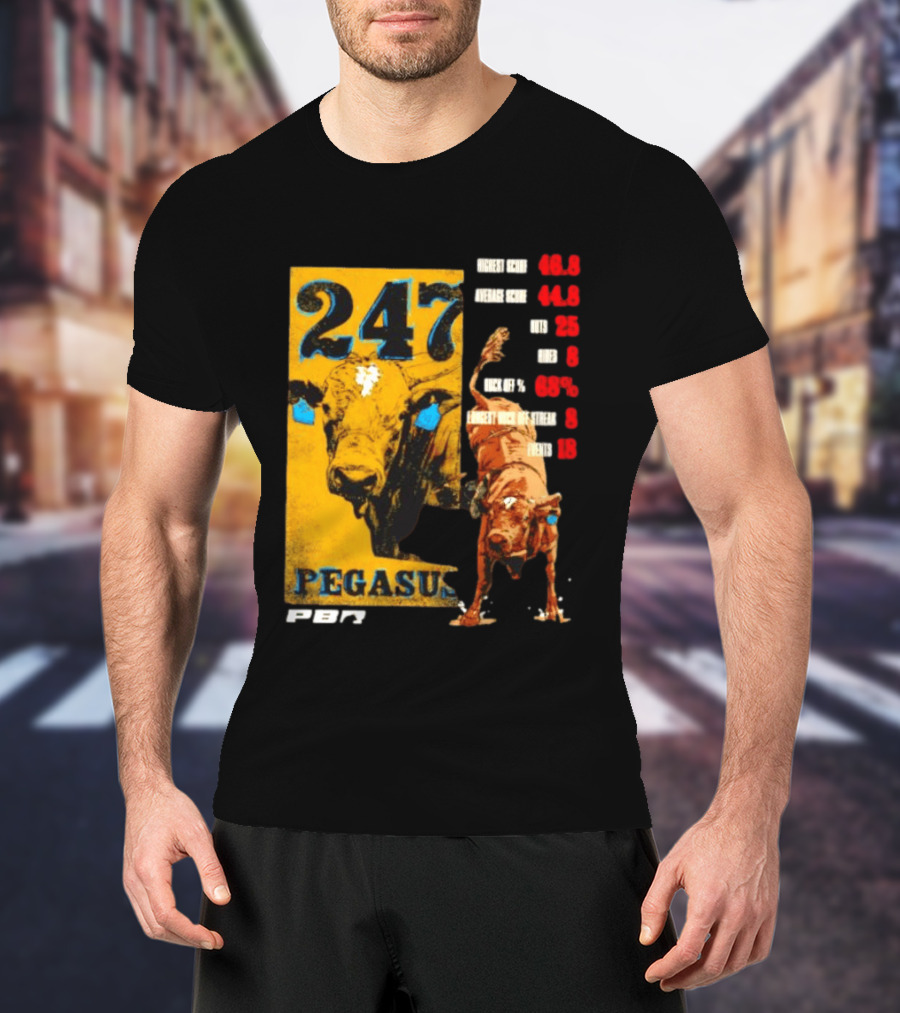 Pegasus 247 PBR Bull Riding Outs Stats Highest Average Score T-Shirt