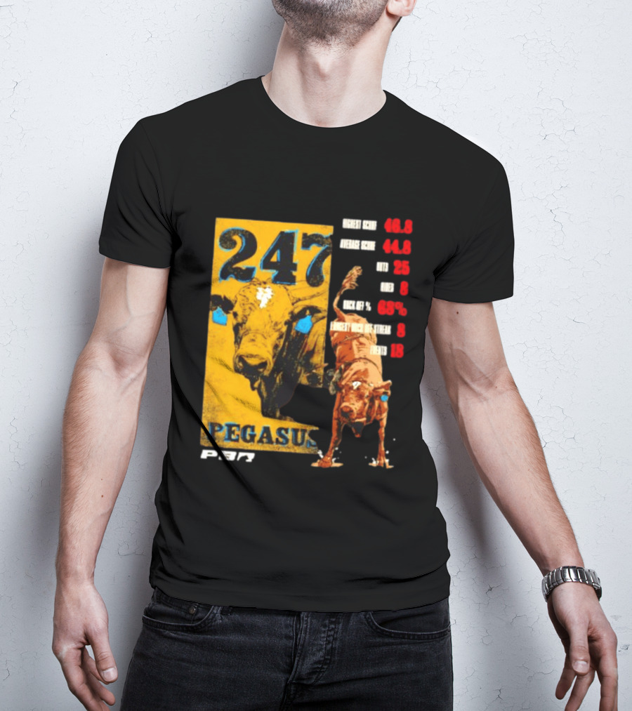 Pegasus 247 PBR Bull Riding Outs Stats Highest Average Score T-Shirt