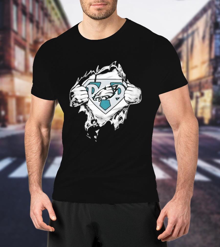 Philadelphia Eagles Super Dad Ripped Chest Fan T-Shirt