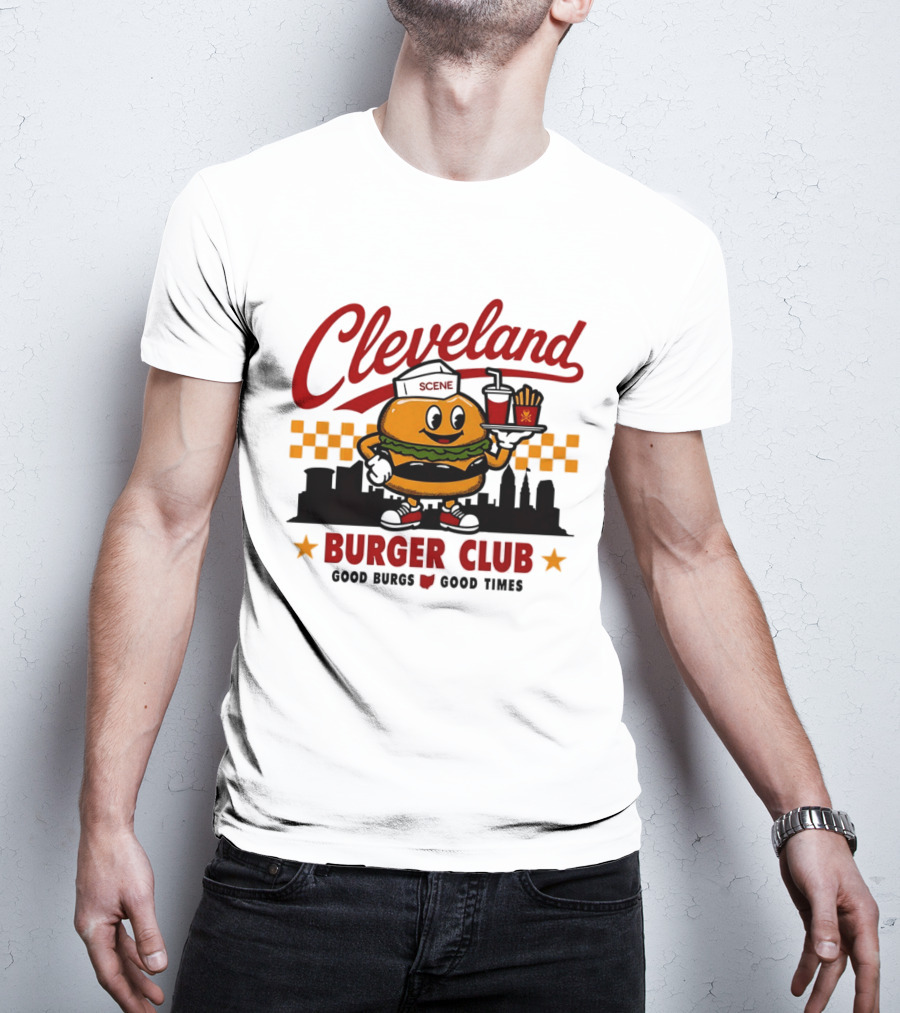 Cleveland Scene Burger Club City Skyline Good Burgs Good Times T-Shirt