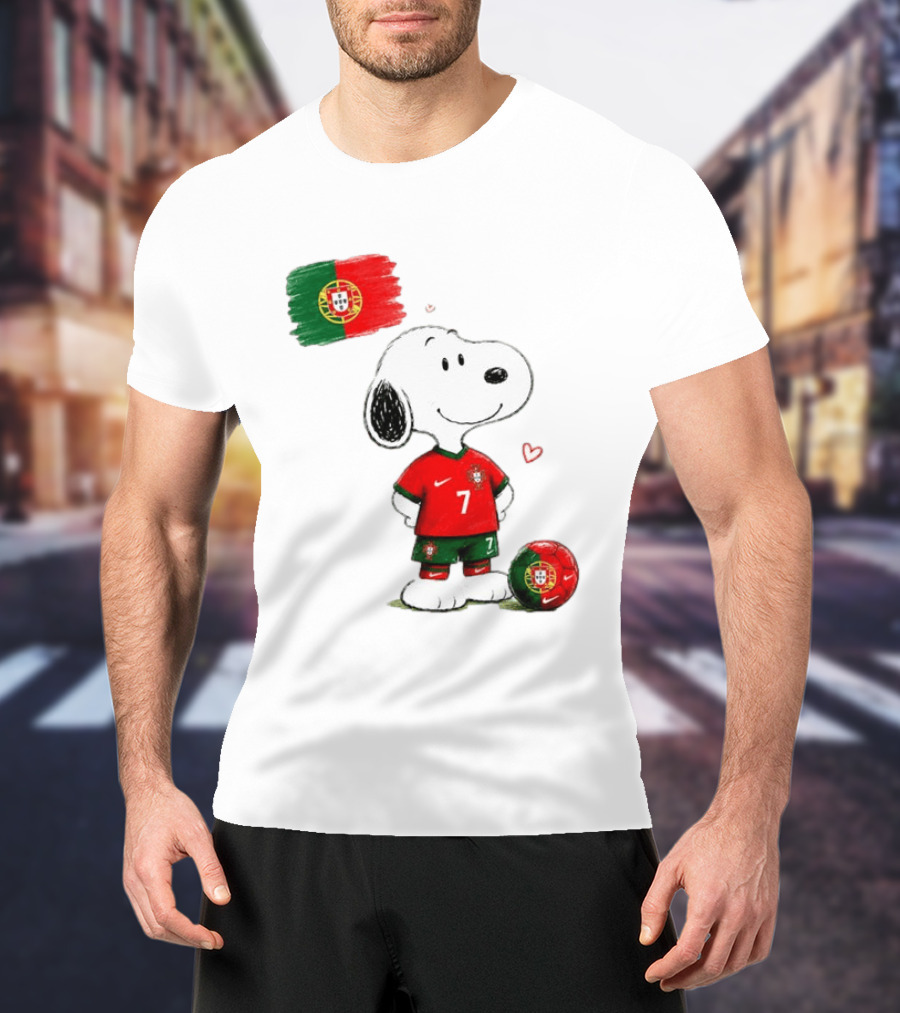 Cristiano Ronaldo Snoopy Portugal Football Number 7 Nike T-Shirt