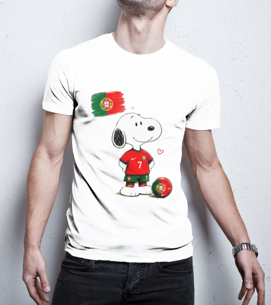 Cristiano Ronaldo Snoopy Portugal Football Number 7 Nike T-Shirt