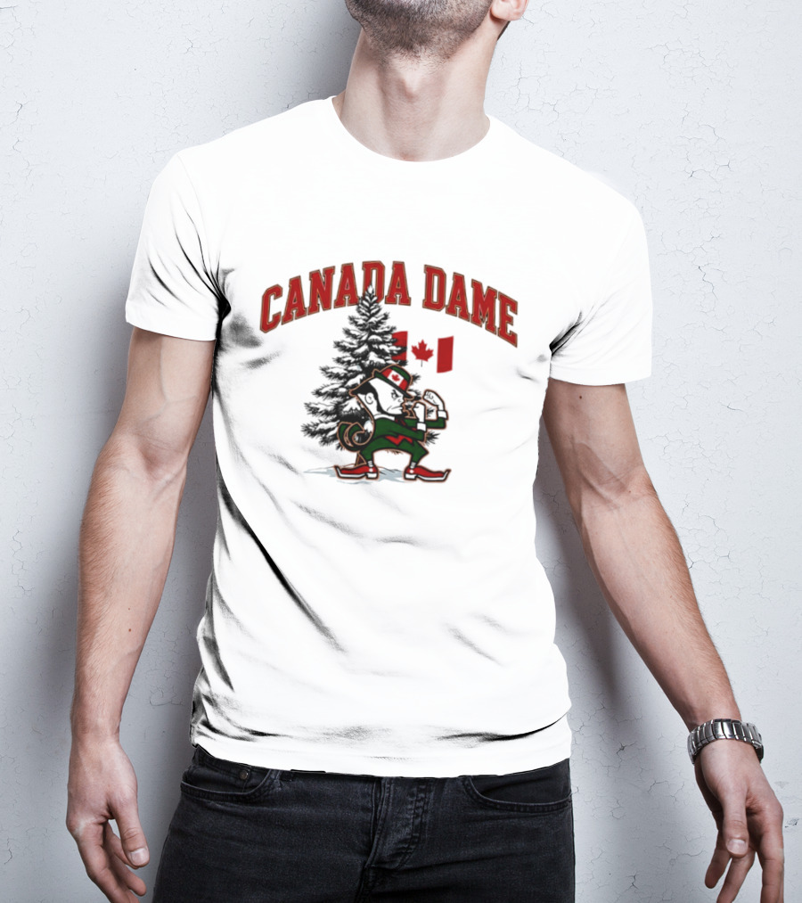 Canada Dame Irish Tree With Fighting Leprechaun And Maple Leaf T-Shirt