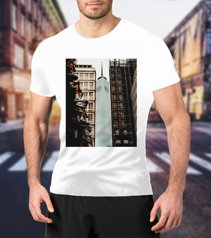 Jalen Brunson New York Knicks One World Trade Center Basketball Sneakers T-Shirt