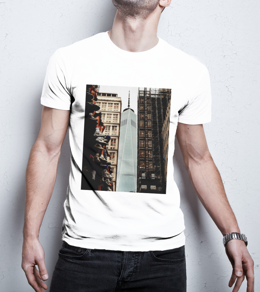 Jalen Brunson New York Knicks One World Trade Center Basketball Sneakers T-Shirt