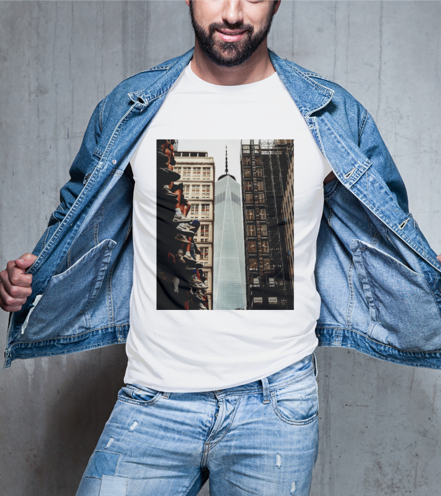 Jalen Brunson New York Knicks One World Trade Center Basketball Sneakers T-Shirt