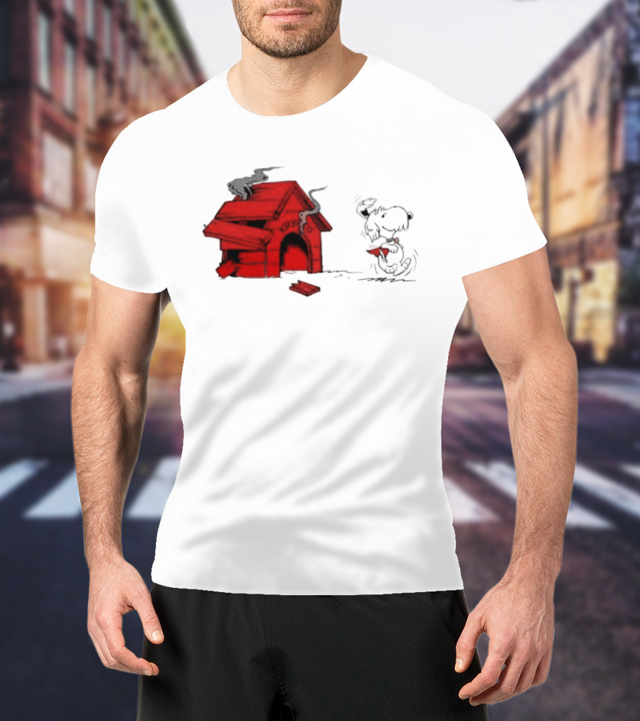 Krypto The Superdog Peanuts Snoopy Comic Book House Destruction Scene T-Shirt