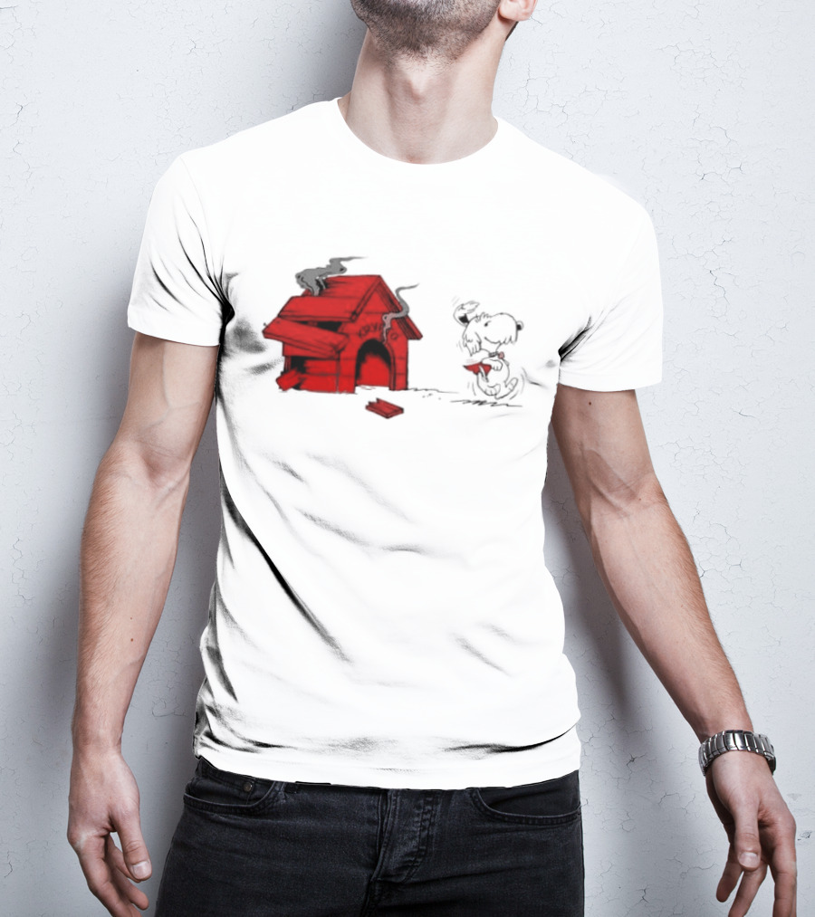 Krypto The Superdog Peanuts Snoopy Comic Book House Destruction Scene T-Shirt