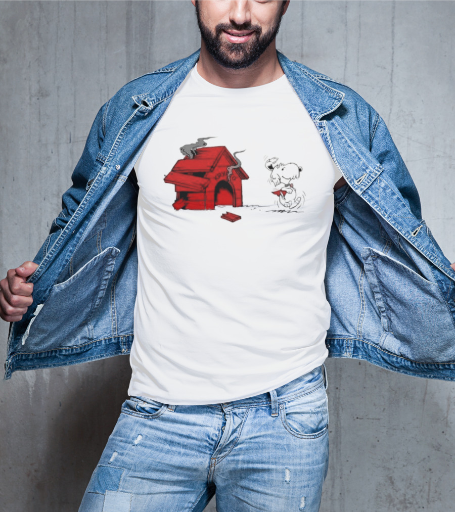 Krypto The Superdog Peanuts Snoopy Comic Book House Destruction Scene T-Shirt