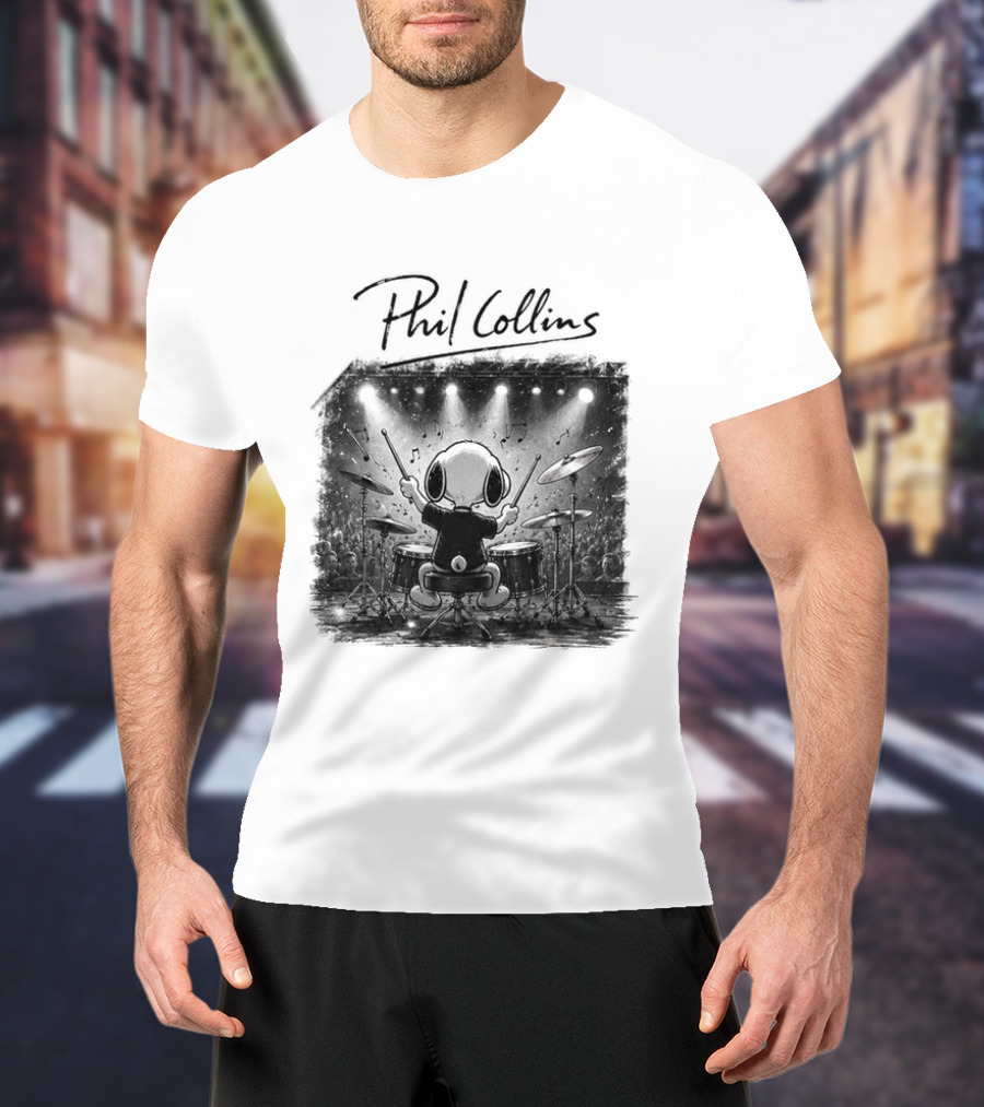 Snoopy Phil Collins Feel The Rhythm Trust The Heart Let It Flow T-Shirt