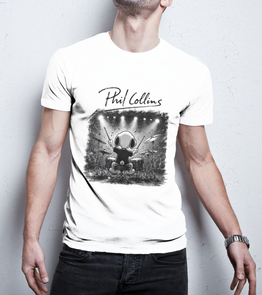 Snoopy Phil Collins Feel The Rhythm Trust The Heart Let It Flow T-Shirt