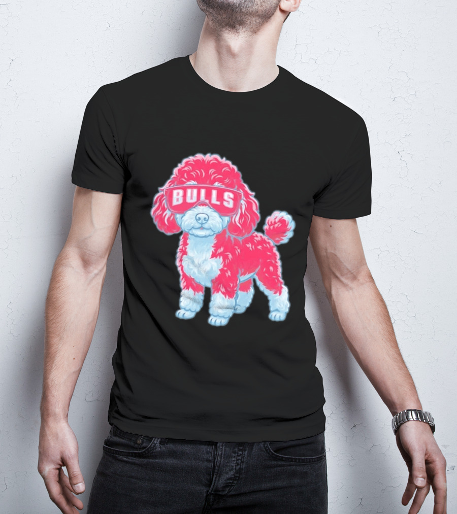 Chicago Bulls Poodle Cartoon Glasses T-Shirt