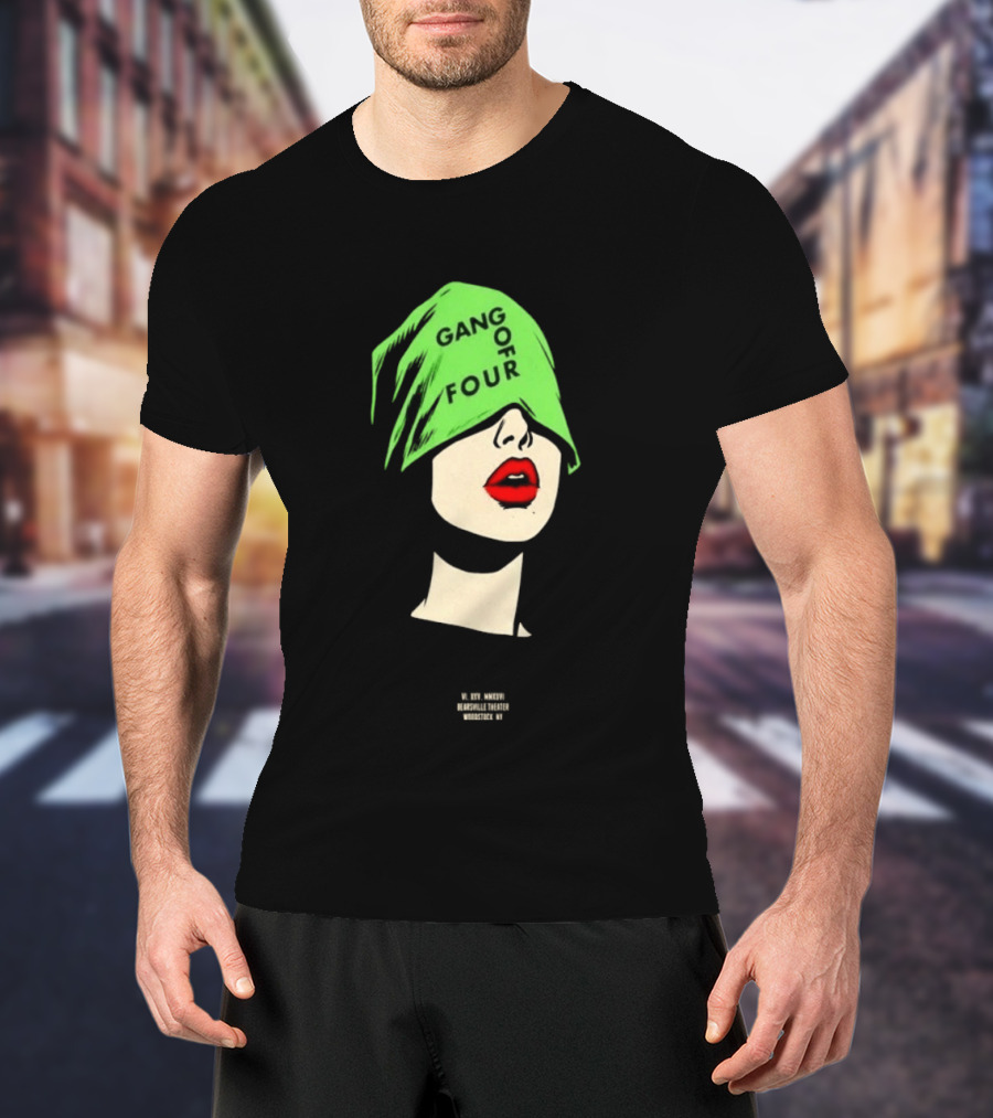 Gang Of Four June 25 2026 Woodstock NY With Green Hat And Red Lips T-Shirt