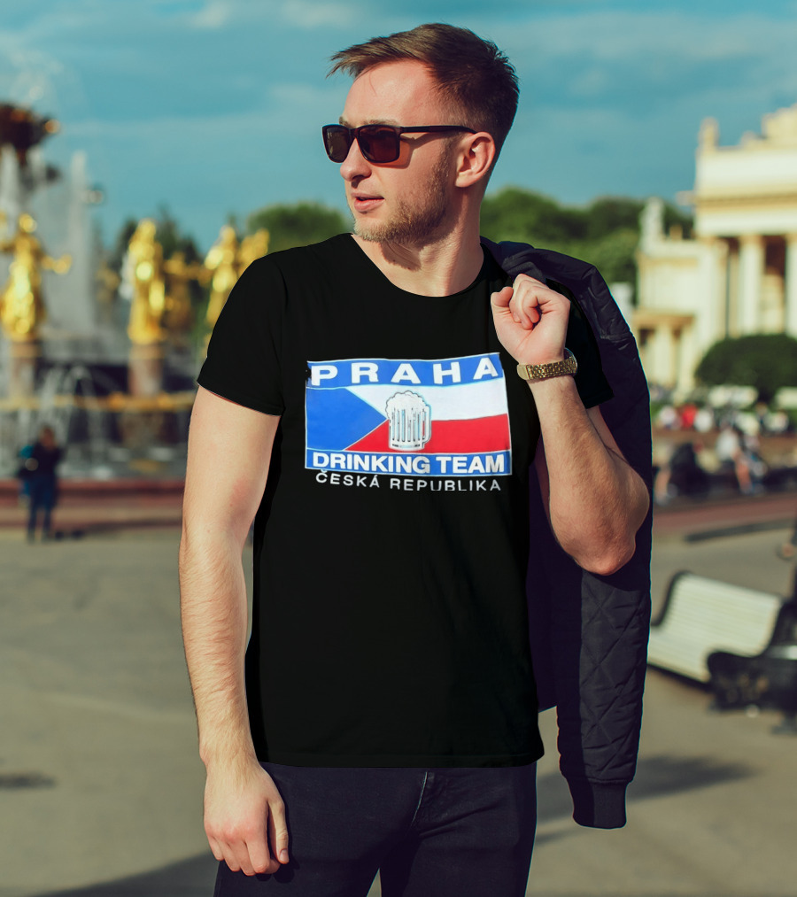 PRAHA Drinking Team Ceska Republika Flag Beer T-Shirt