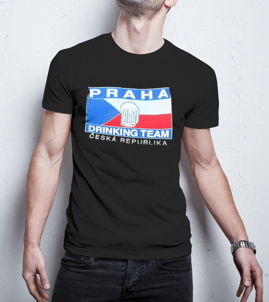 PRAHA Drinking Team Ceska Republika Flag Beer T-Shirt