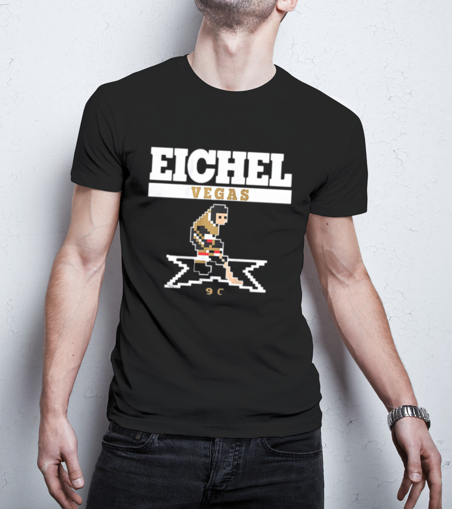 Eichel Vegas Golden Knights 8 Bit Hockey Player T-Shirt
