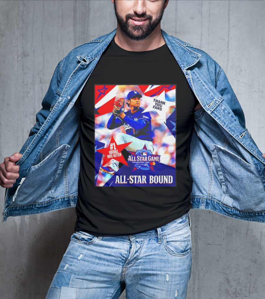 All Star Game Philadelphia 2026 Shohei Ohtani Los Angeles Dodgers All Star Bound Thank You Fans #1 Overall Vote Getter T-Shirt