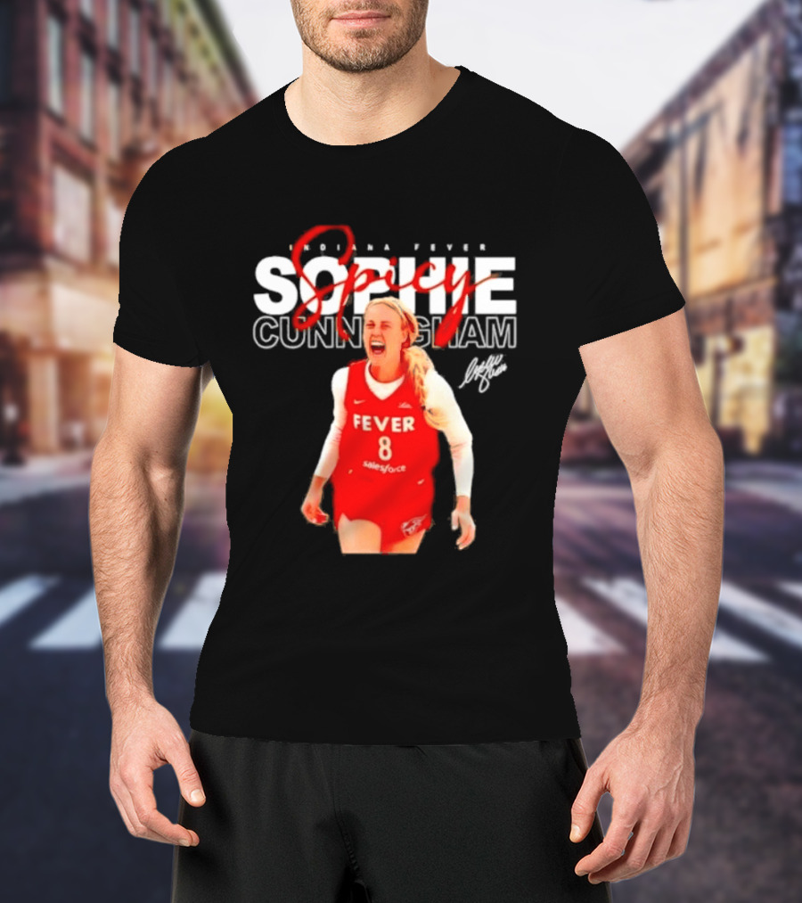 Sophie Cunningham Indiana Fever Spicy Basketball Player Number 8 T-Shirt