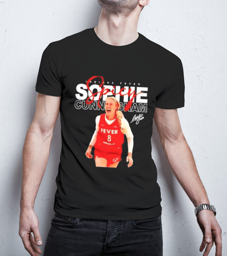 Sophie Cunningham Indiana Fever Spicy Basketball Player Number 8 T-Shirt