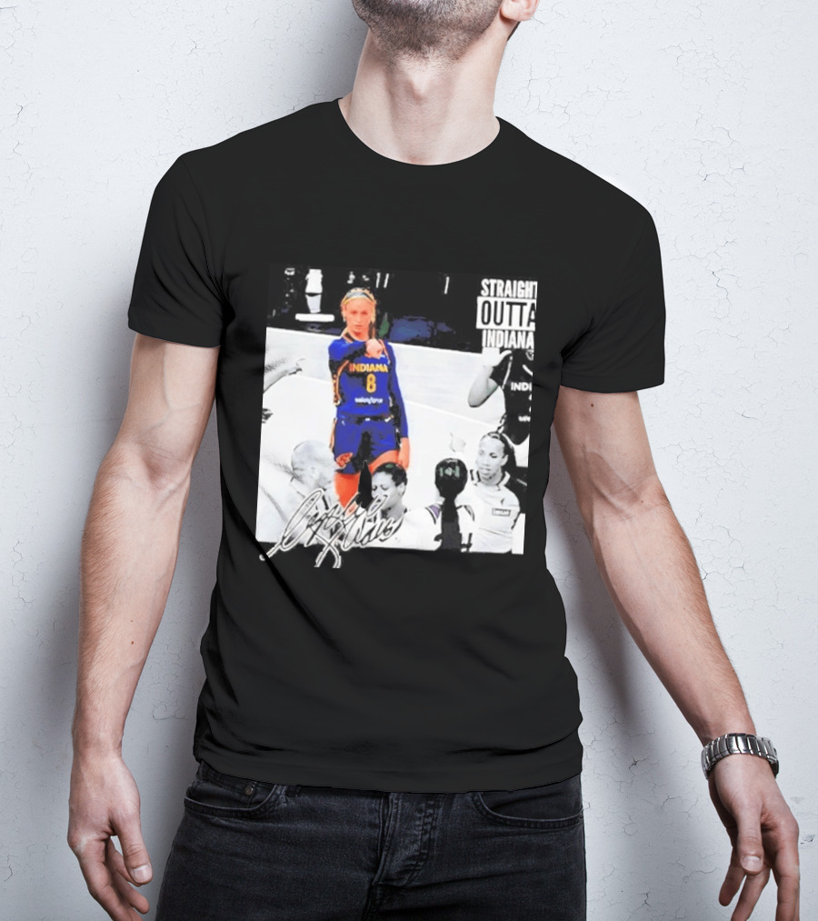 Sophie Cunningham Indiana Basketball Straight Outta Signature T-Shirt