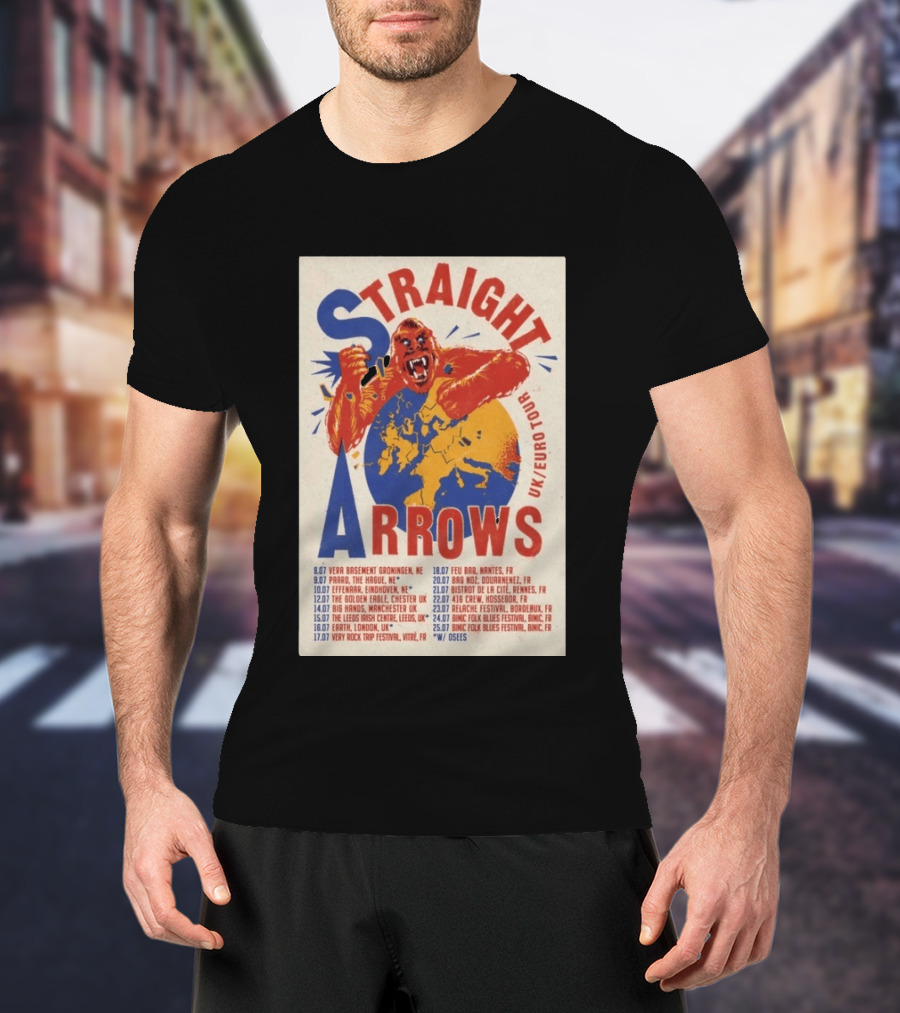 Straight Arrows Euro Uk Tour Live Dates 2026 T-Shirt
