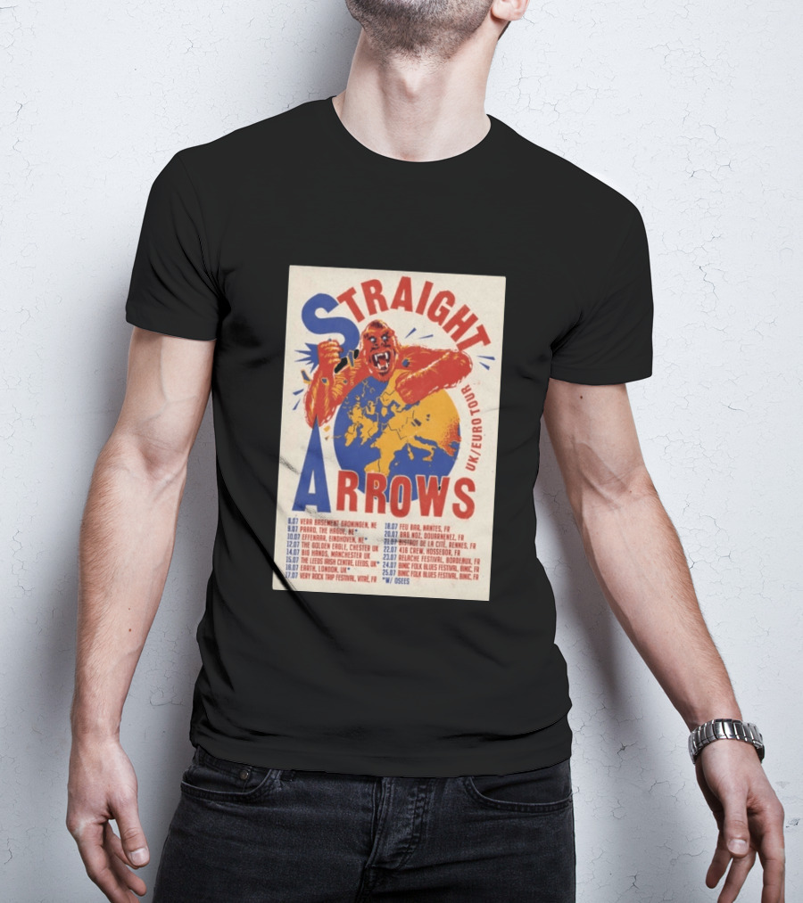 Straight Arrows Euro Uk Tour Live Dates 2026 T-Shirt