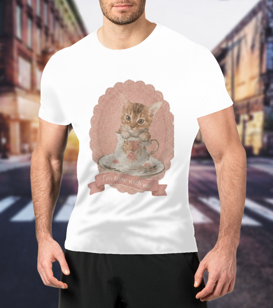 Adam Coquette Nicholas Galitzine Kitten Cat Tea Time With Me T-Shirt