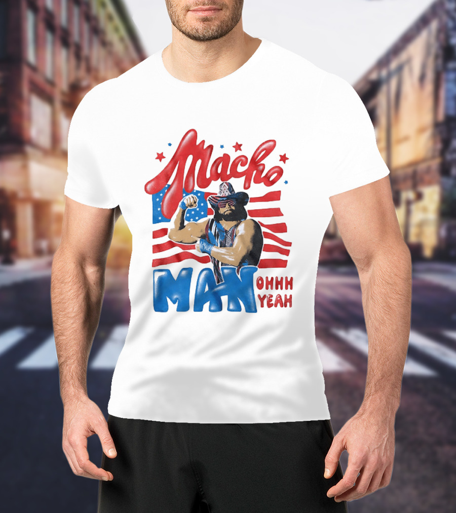 Macho Man Ohhh Yeah Patriotic Wrestling T-Shirt