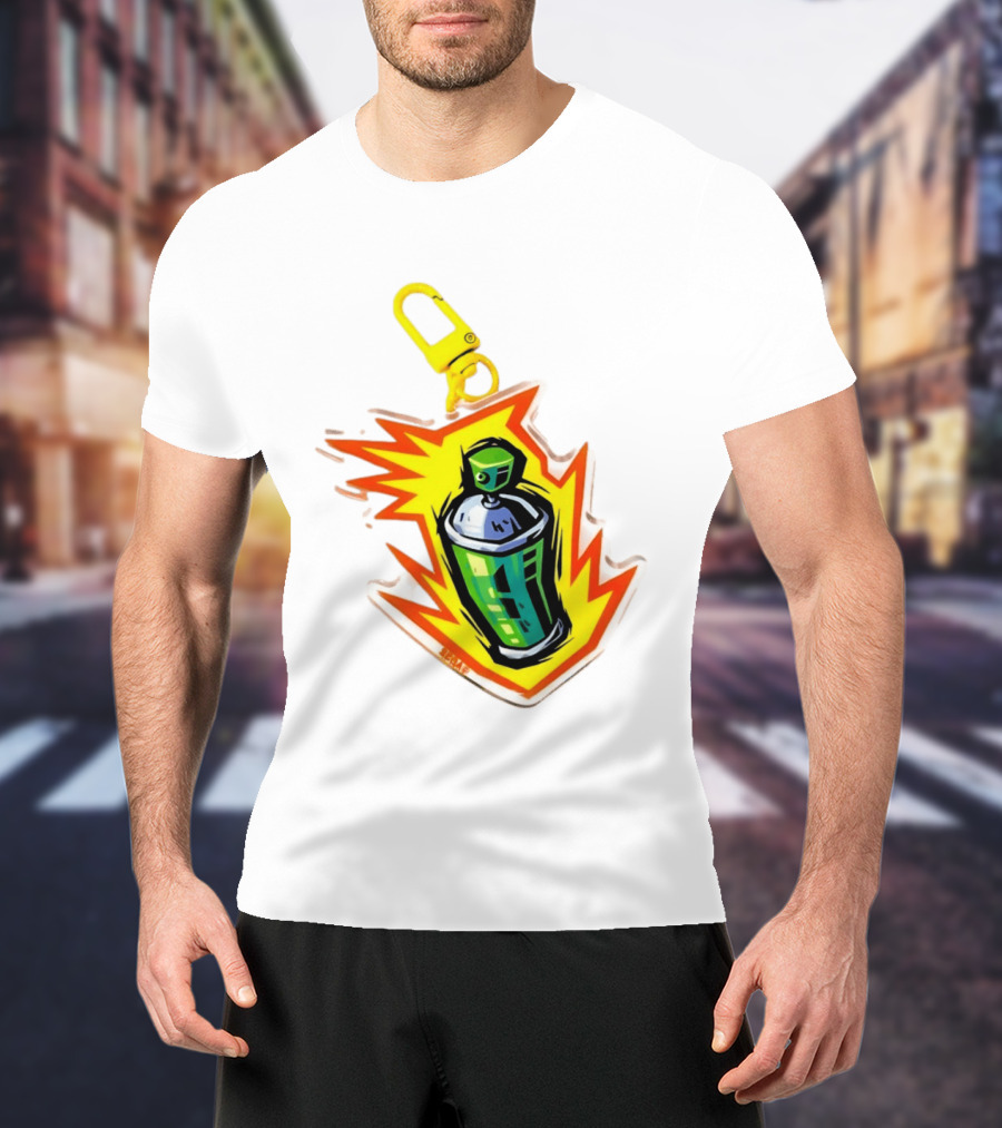 Tokyo To Tag Graffiti Spray Paint Can Yellow Burst Clip T-Shirt