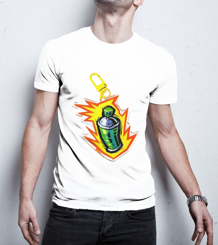 Tokyo To Tag Graffiti Spray Paint Can Yellow Burst Clip T-Shirt