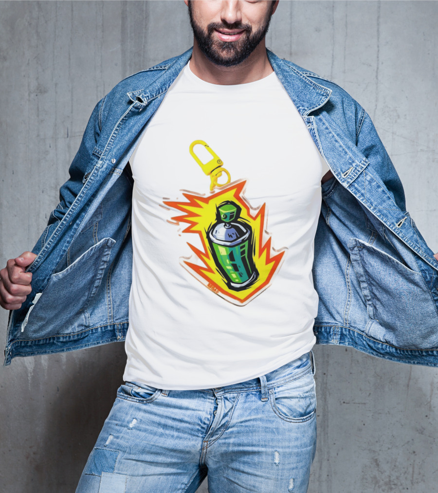 Tokyo To Tag Graffiti Spray Paint Can Yellow Burst Clip T-Shirt