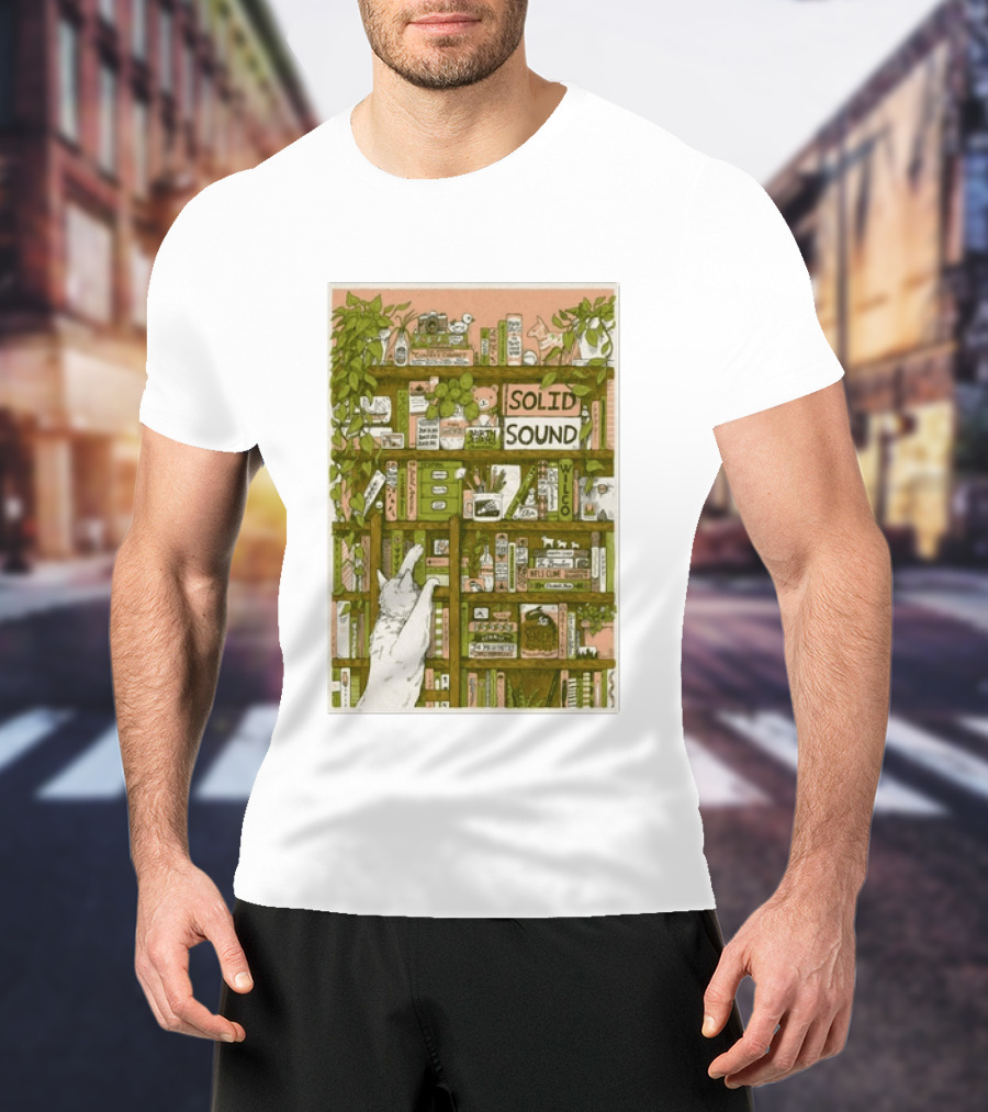 Wilco Solid Sound Festival June 26 28 2026 North Adams MA With Cat And Bookshelves T-Shirt