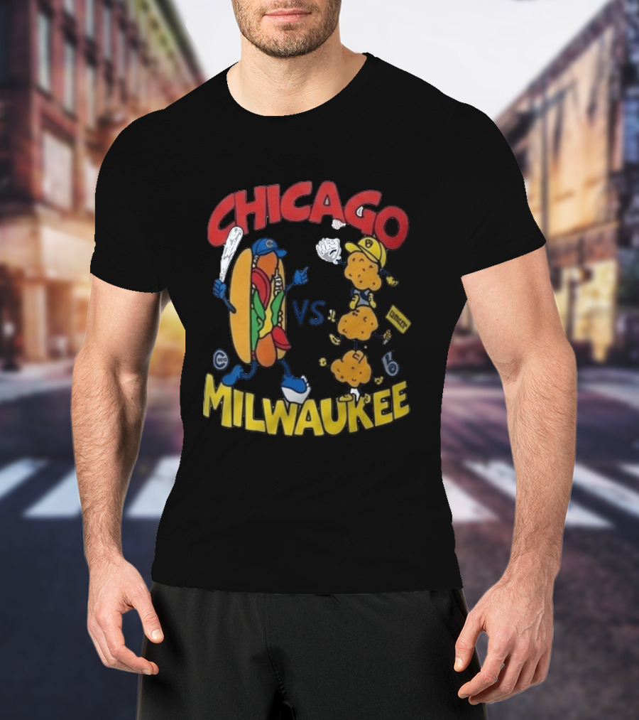 Chicago VS Milwaukee Baseball Hot Dog Cheese Curd Rivalry 2026 T-Shirt