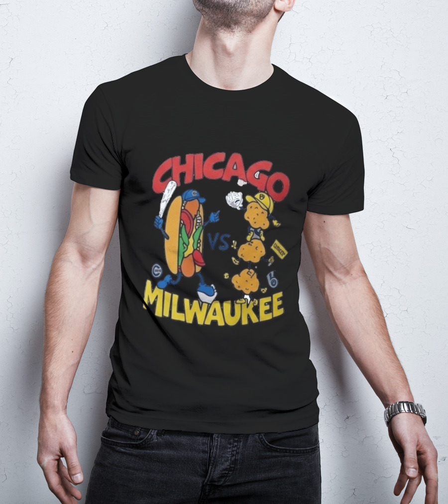 Chicago VS Milwaukee Baseball Hot Dog Cheese Curd Rivalry 2026 T-Shirt