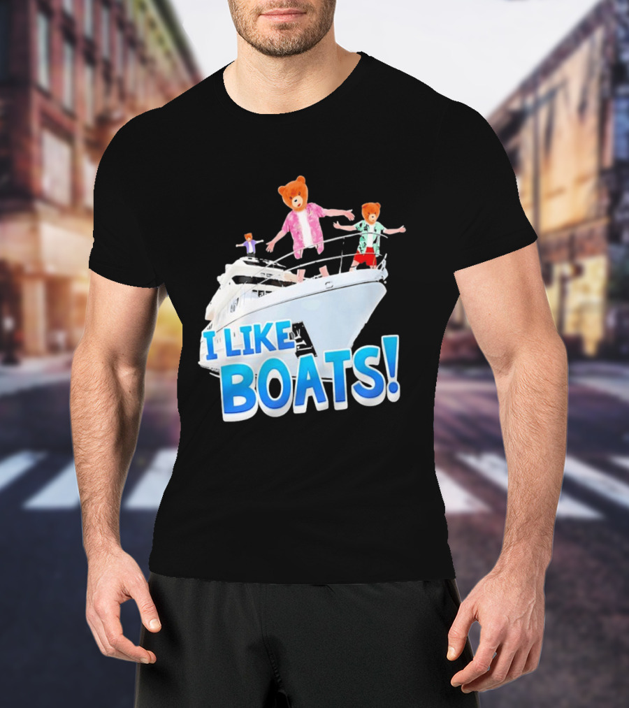 Bearhead I Like Boats Teddy Bears On Yacht T-Shirt