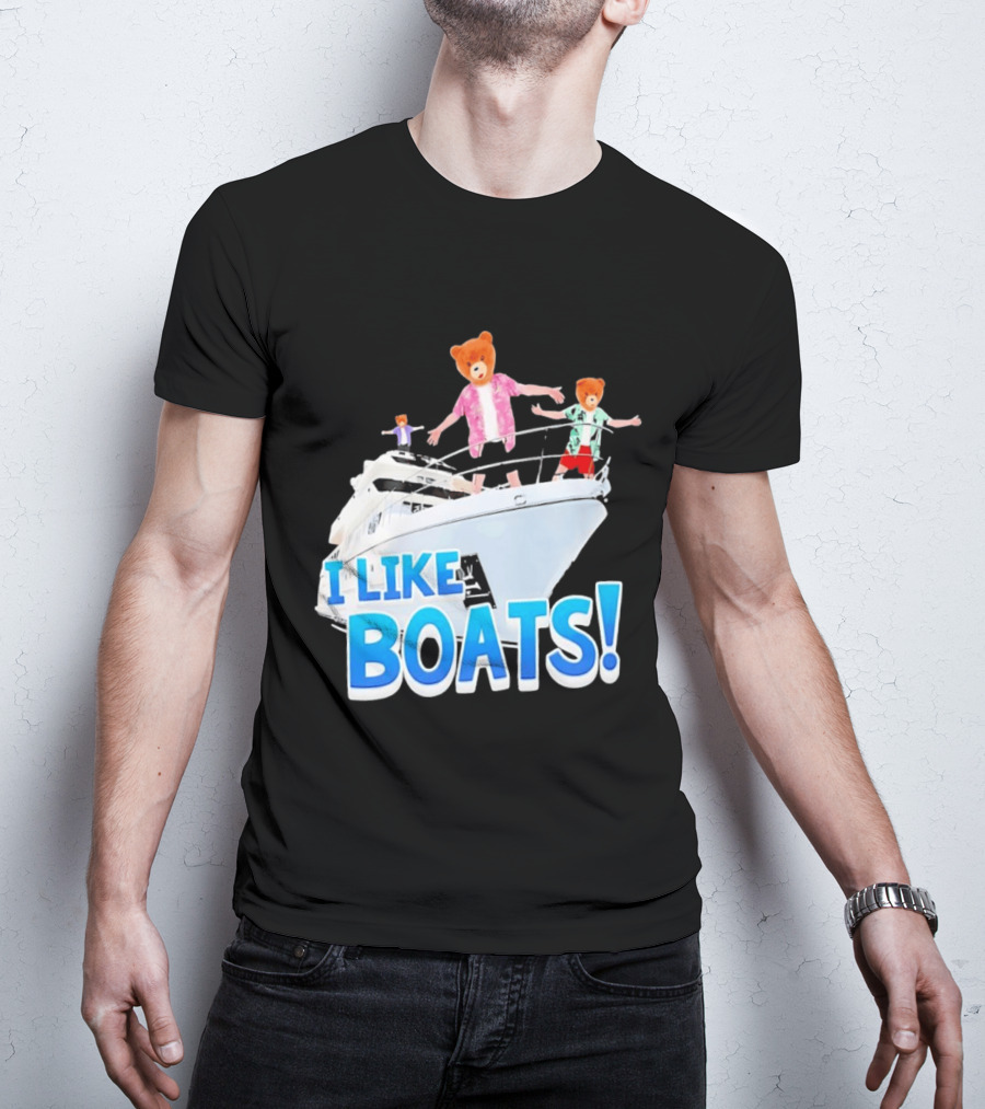 Bearhead I Like Boats Teddy Bears On Yacht T-Shirt